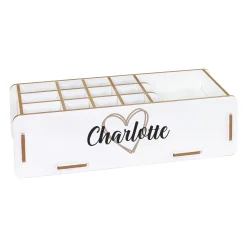 Personalisierter clipfritz Make up Organizer aus Holz | Kosmetik Aufbewahrung mit Name