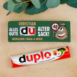 Personalisierter duplo Riegel zum Geburtstag | Alter Sack | Schokoriegel als Geschenk für Männer