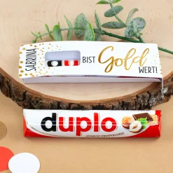Personalisierter duplo Riegel mit Name als kleines Geschenk | Du bist Gold wert!
