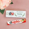 Personalisierter duplo Riegel als Gastgeschenk für Taufe Kommunion Konfirmation & Firmung | Blätterkranz