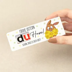 Personalisierter duplo Riegel zu Ostern mit Hase & Wunschtext | Frohe Ostern du Hase Schokoriegel