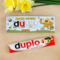 Personalisierter duplo Riegel zu Ostern mit Name | Frohe Ostern du Eierkopp Schokolade als Geschenk