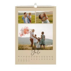 Personalisierter Foto-Wandkalender 2026 mit Farbauswahl, Wunschtext & mehreren Fotos | A3 oder A4
