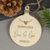 Personalisierter Gedenkanhänger aus Holz mit Gravur 'Für immer im Herzen' | Weihnachtsbaumschmuck