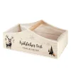 Personalisierter Geschenkkorb zu Weihnachten mit Hirschmotiv & Wunschtext | Pflanzkiste aus Holz