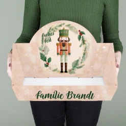 Personalisierter Geschenkkorb mit Nussknacker Motiv | Weihnachtskorb mit Wunschtext in 2 Größen