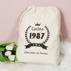 Personalisierter Geschenksack zum Geburtstag mit Name & Wunschtext | Geschenkverpackung in 3 Größen