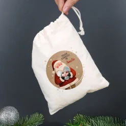 Personalisierter Geschenksack mit Foto-Herz, Wunschtext & Name | Geschenkverpackung zu Weihnachten
