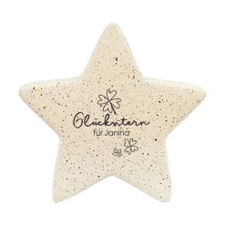 Personalisierter ‚Glücksstern‘ von Leonardo aus Keramik | Deko & Glücksbringer-Geschenk in 2 Größen