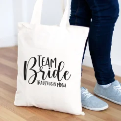 Personalisierter Jutebeutel „Team Bride“ – Perfekt für Junggesellinnenabschied & Hochzeit