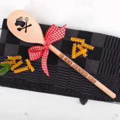 Personalisierter Kochlöffel mit Gravur personalisiert | Holz Löffel mit Kochmütze Motiv als Geschenk