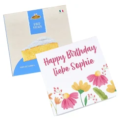 Personalisierter Kuchen mit Wunschtext & Blumenmotiv | Geschenk für Geburtstag, Ostern & Muttertag