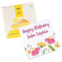 Personalisierter Kuchen mit Wunschtext & Blumenmotiv | Geschenk für Geburtstag, Ostern & Muttertag