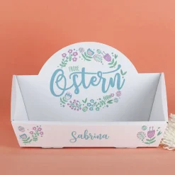 Personalisierter Osternest-Geschenkkorb mit Namen | Frohe Ostern Motiv