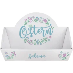 Personalisierter Osternest-Geschenkkorb mit Namen | Frohe Ostern Motiv