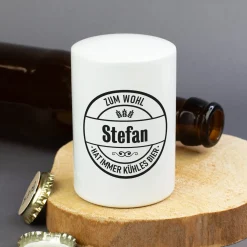 Personalisierter Push-Up Flaschenöffner mit Name & Biermotiv | Geschenk für Männer & Vatertag
