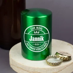 Personalisierter Push-Up Flaschenöffner mit Name & Biermotiv | Geschenk für Männer & Vatertag