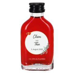 Personalisierter Schnaps zur Hochzeit als Gastgeschenk | 20 ml Fruchtlikör oder Kräuterlikör