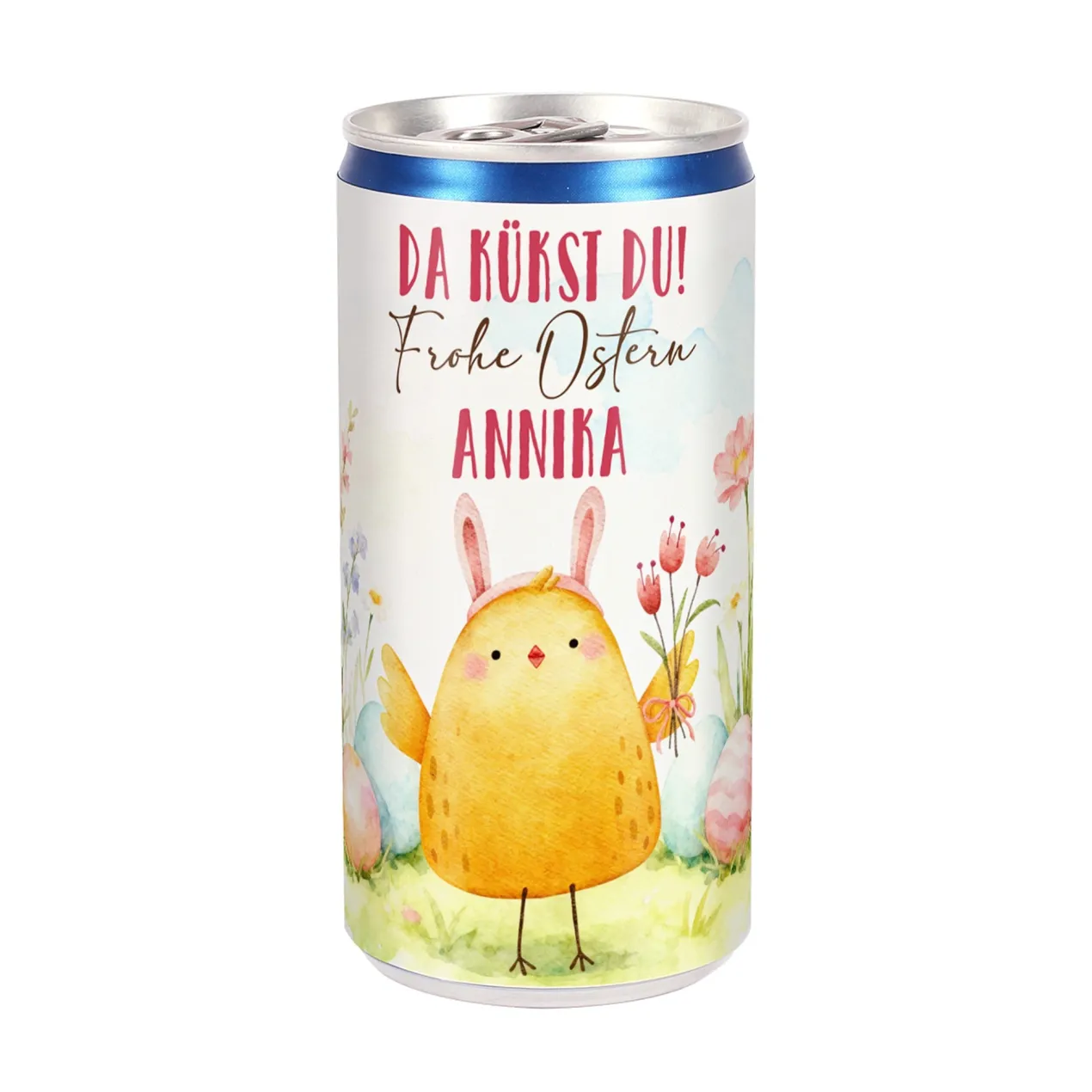 Personalisierter Secco 'Da kükst du!' mit Name | Secco-Dose mit Küken als Geschenk zu Ostern