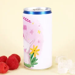 Personalisierter Secco 'Frohsecco für' mit Name zu Ostern | 200 ml Perlwein im Aquarell-Hasen-Design
