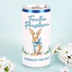 Personalisierter Secco 'Frohe Prostern' mit Wunschtext | Secco Dose zu Ostern mit Osterhase