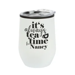 Personalisierter Thermobecher 'Tea Time' mit Name in 2 Farben | Geschenk für Frauen & Teeliebhaber