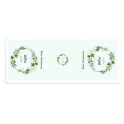 Personalisierter Tischläufer Taufe, Kommunion, Konfirmation oder Firmung mit Blätterkranz & Fischmotiv