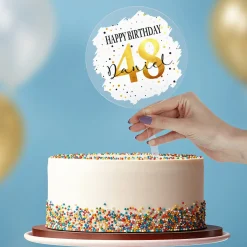 Personalisierter Tortentopper zum Geburtstag mit Name & Alter | Happy Birthday Caketopper aus Acryl