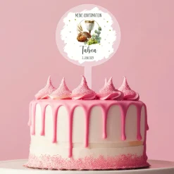 Personalisierter Tortentopper zur Taufe, Kommunion und Konfirmation | Caketopper mit Brot & Kelch
