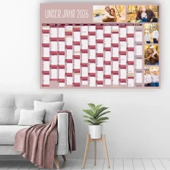 Personalisierter Wandkalender 2026 mit eigenen Bildern | Format A0 | 3 Farben zur Auswahl