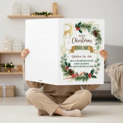Personalisierter XXL Weihnachtsgutschein mit Name und Wunschtext | Extra große DIY-Klappkarte 50×70cm