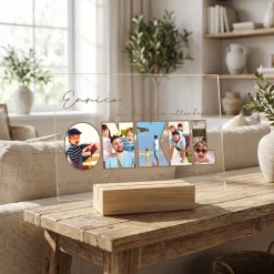 Personalisiertes Acrylglas mit 5 Fotos, Name & Text | Geschenk für den besten Onkel