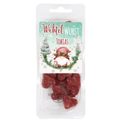 Personalisierte Salami-Pralinen in Herzform mit Name | Herzhafte Wichtel-Wurst zu Weihnachten