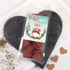 Personalisierte Salami-Pralinen in Herzform mit Name | Herzhafte Wichtel-Wurst zu Weihnachten