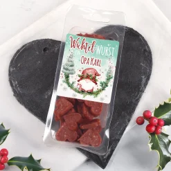 Personalisierte Salami-Pralinen in Herzform mit Name | Herzhafte Wichtel-Wurst zu Weihnachten