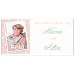 Personalisiertes Banner zum Geburtstag mit Foto, Name und Alter