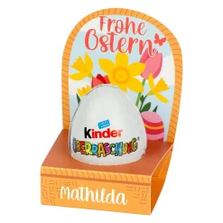 Personalisiertes Überraschungsei in Geschenkverpackung mit Name | Osterkörbchen mit Blumen Motiv