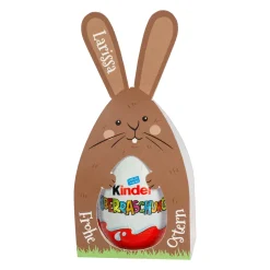 Personalisiertes Überraschungsei mit Name | Schoko-Ei zu Ostern in Hase oder Huhn Verpackung
