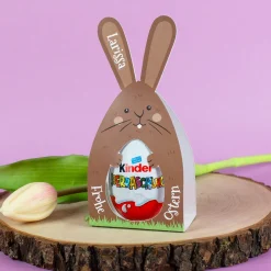 Personalisiertes Überraschungsei mit Name | Schoko-Ei zu Ostern in Hase oder Huhn Verpackung