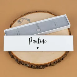 Personalisierte Schmuckverpackung mit Name & Herzsymbol | Geschenkbox für Armbänder mit Farbauswahl