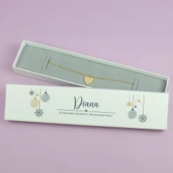 Personalisierte Schmuckverpackung zu Weihnachten mit Name & Wunschtext | Edle Geschenkbox für Armbänder