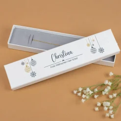 Personalisierte Schmuckverpackung zu Weihnachten mit Name & Wunschtext | Edle Geschenkbox für Armbänder