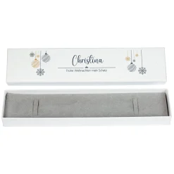 Personalisierte Schmuckverpackung zu Weihnachten mit Name & Wunschtext | Edle Geschenkbox für Armbänder