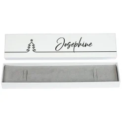 Personalisierte Schmuckverpackung zu Weihnachten mit Name | Geschenkbox für Armbänder Line-Art-Motiv