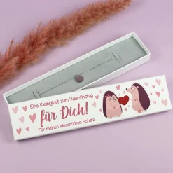 Personalisierte Schmuckverpackung mit Igel-Motiv & Wunschtext | Valentinstag Geschenkbox für Frauen