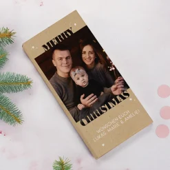 Personalisierte Schokolade zu Weihnachten mit Foto & Wunschtext | Merry Christmas 100 g