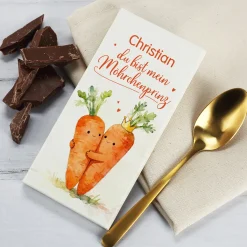 Personalisierte Schokolade 'Möhrchenprinz' mit Name | Geschenk für Männer zum Valentinstag