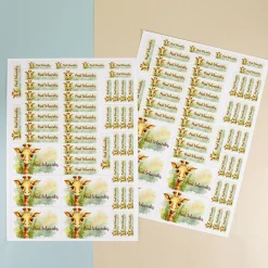 Personalisierte Schulaufkleber mit Name & Giraffen Motiv | 100-teiliges Set für Jungen und Mädchen