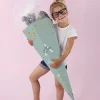 Personalisierte Schultüte für Mädchen und Jungen mit Initiale, Name & Wunschtext | Farbauswahl