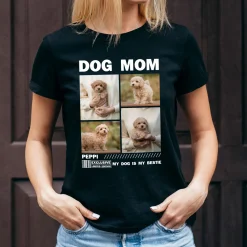 Personalisiertes Damen T-Shirt mit Fotocollage für Mama, Oma, Freundin & mehr | Schwarz | Muttertagsgeschenk